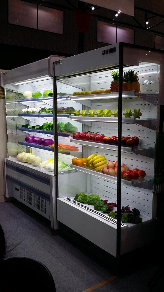 Supermarket Urządzenia chłodnicze Wielopokładowe otwarte krzywa szklana