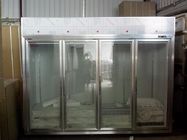 Solidne drzwi szklane zamrażarka potrójne półki z grzałką wewnątrz