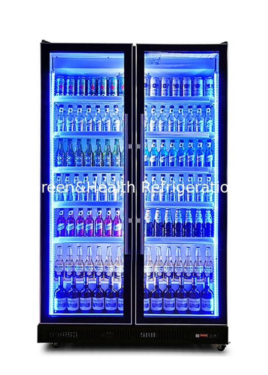 3 drzwi Wyświetlacz Butelka Alkohol Piwo Lodówka Automatyczne rozmrażanie Bez podświetlanej skrzynki