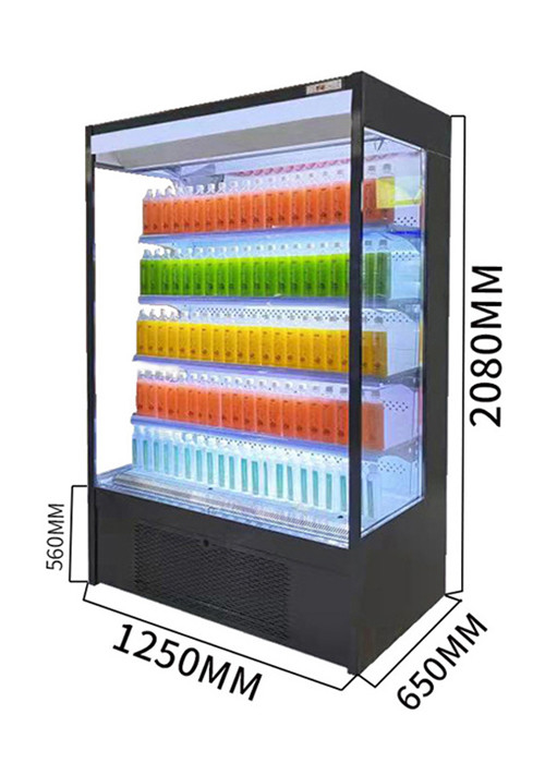 3.2KW Supermarket Otwarty chłodziarz Warzywny wyświetlacz chłodniczy Stolik Passthrogh