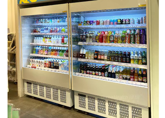 3.2KW Supermarket Otwarty chłodziarz Warzywny wyświetlacz chłodniczy Stolik Passthrogh