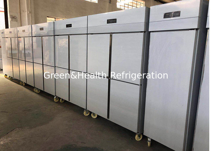 Komercyjny zamrażarz ze stali nierdzewnej z automatycznym odmrażaniem i oświetleniem LED do kuchni restauracyjnych