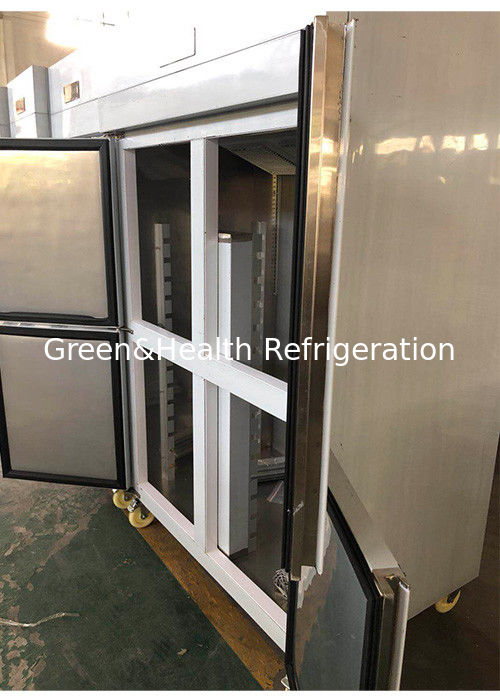 Komercyjny zamrażarz ze stali nierdzewnej z automatycznym odmrażaniem i oświetleniem LED do kuchni restauracyjnych