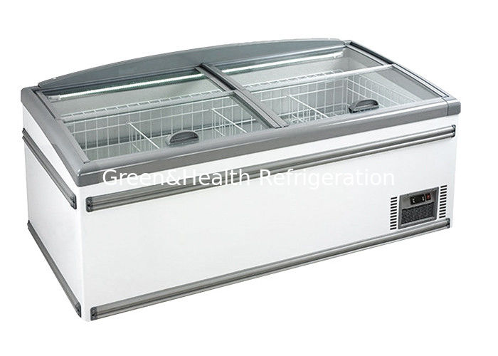 Zamrażarka komercyjna wyspiarska z 1040L pojemnością automatycznego odmrażania i R290 chłodnicy do wyświetlania w supermarkecie