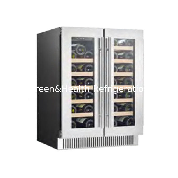Certyfikat ETL Oszczędność przestrzeni Dwu-strefowy chłodnik lodówki ze stali nierdzewnej do przechowywania wina i piwa