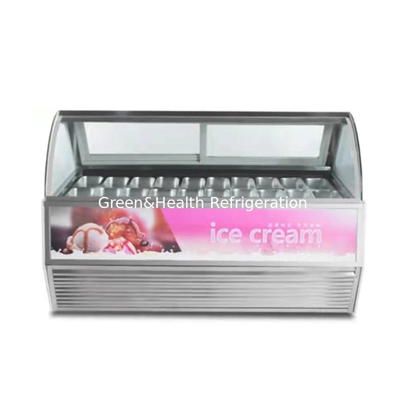 Zastosowalny kolor i rozmiar Gelato lody Display zamrażarka z 10 / 12 / 16 / 22 Pans
