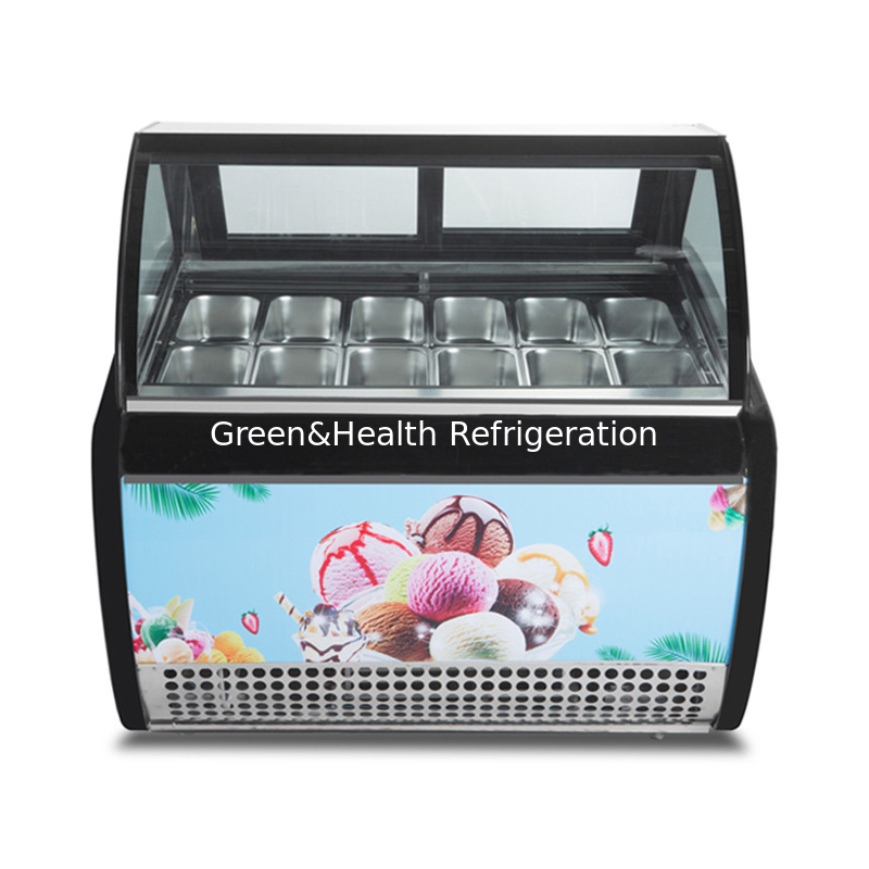 Zastosowalny kolor i rozmiar Gelato lody Display zamrażarka z 10 / 12 / 16 / 22 Pans