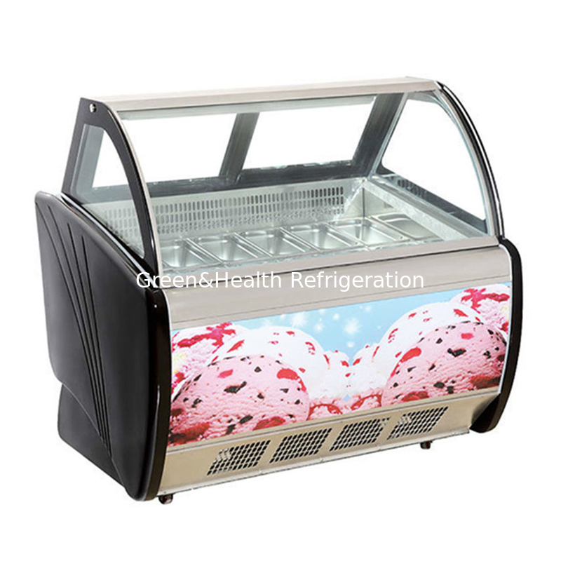 Zastosowalny kolor i rozmiar Gelato lody Display zamrażarka z 10 / 12 / 16 / 22 Pans
