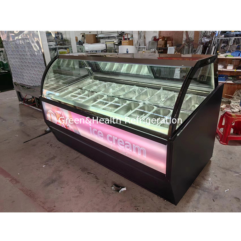 Zastosowalny kolor i rozmiar Gelato lody Display zamrażarka z 10 / 12 / 16 / 22 Pans
