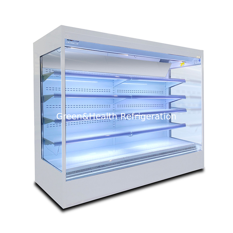 Otwarty wyświetlacz lodówka chłodzenie dla świeżych produktów spożywczych i napojów wyświetlacz temperatura 2-8C