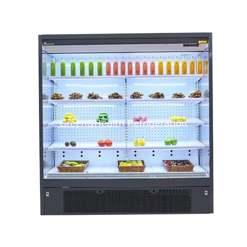 Otwarty wyświetlacz lodówka chłodzenie dla świeżych produktów spożywczych i napojów wyświetlacz temperatura 2-8C