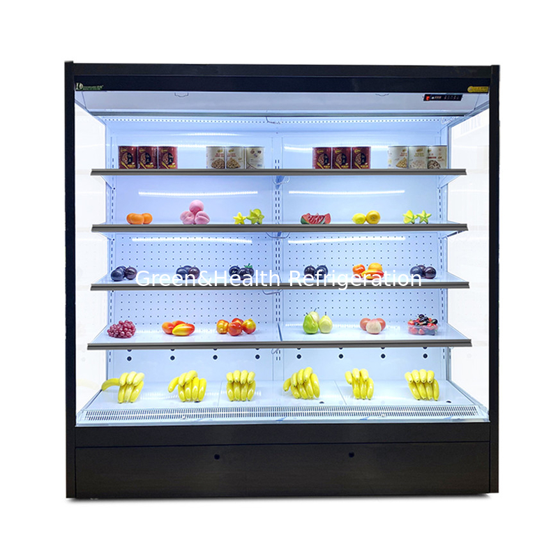 Otwarty wyświetlacz lodówka chłodzenie dla świeżych produktów spożywczych i napojów wyświetlacz temperatura 2-8C