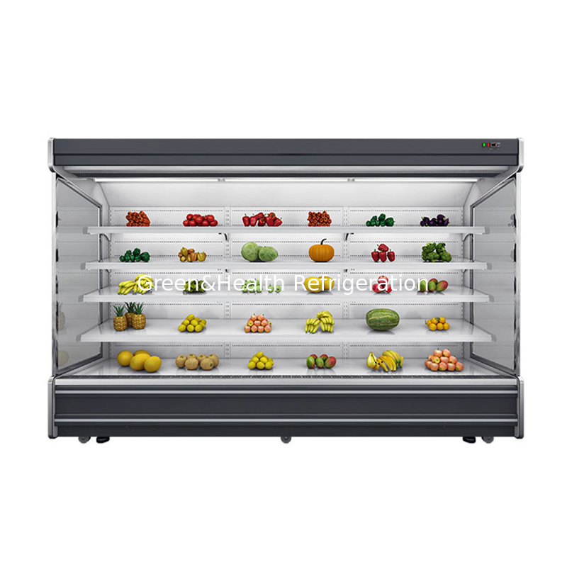 Nocna kurtyna Multideck Open Chiller Supermarket Prezentacja napojów i jogurtów