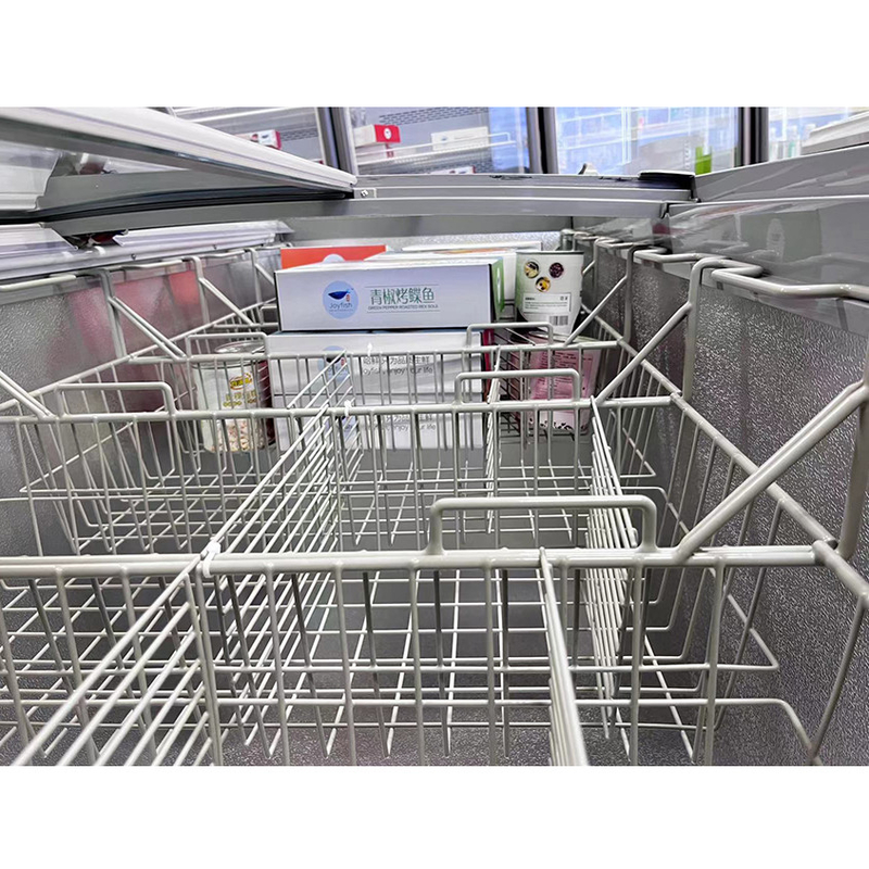 Biały / szary lodówka wyspy supermarket z automatycznym odmrażaniem dla sklepu spożywczego