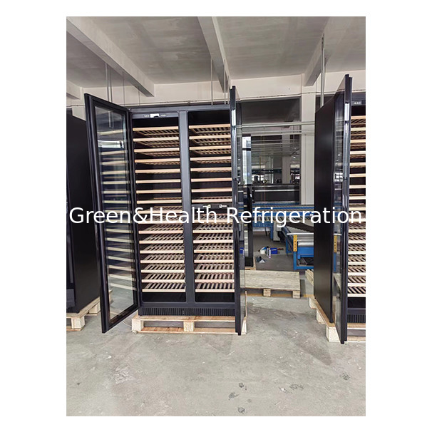 Jednoprzędowy/Dwukoprzędowy Beech Wooden Shelf Glass Door Red Wine Storage Freezer