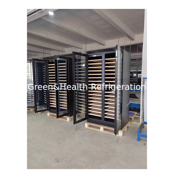 Jednoprzędowy/Dwukoprzędowy Beech Wooden Shelf Glass Door Red Wine Storage Freezer