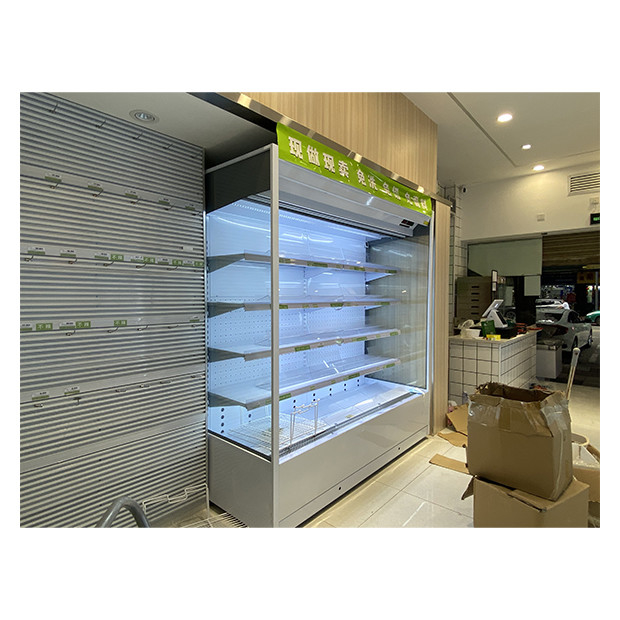 Supermarket / sklep spożywczy Chiller typu otwartego pod kątem prawym Zamrażarka do przechowywania żywności / napojów