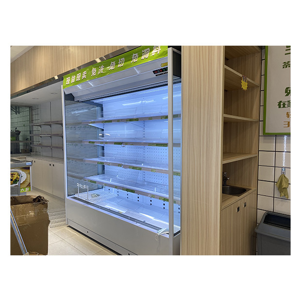 Supermarket / sklep spożywczy Chiller typu otwartego pod kątem prawym Zamrażarka do przechowywania żywności / napojów