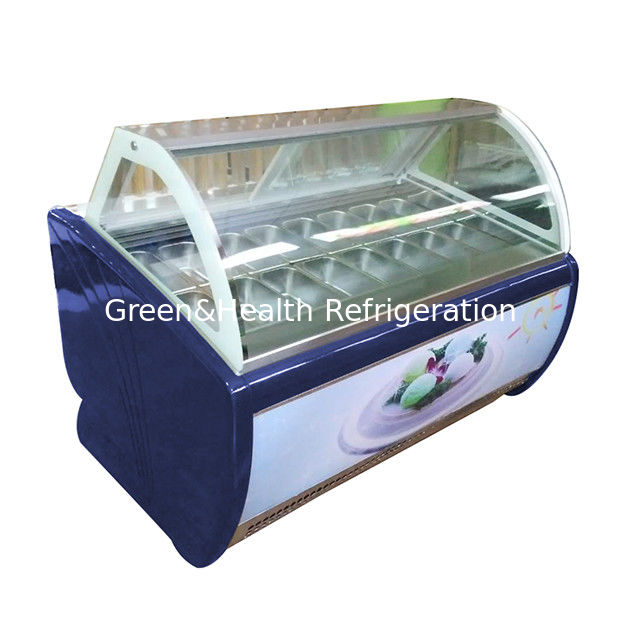 Mroźnia do lodów z zakrzywionym szkłem, 16 tac, z regulowanym termostatem, bezpośrednio od producenta