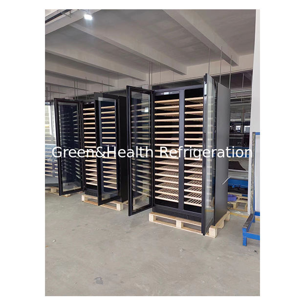 Świadectwo ETL 68 Butelki Dwie szklane drzwi Dwie niezależne strefy temperatury Płyty z dębu Wino czerwone Przechowywanie lodówka lodówka