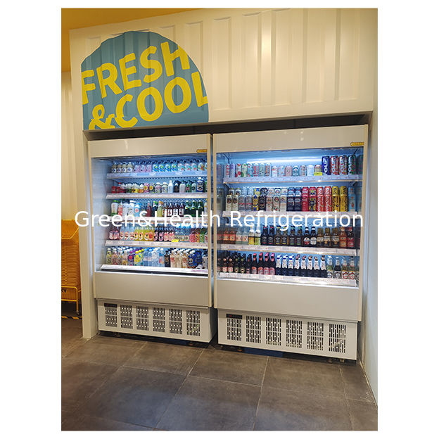 Mały sklep handlowy Pięciostronny półka Wyświetlacz do przechowywania owoców Mały otwarty zamrażarek