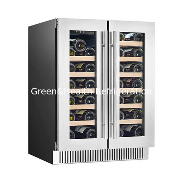Certyfikat ETL Sprzedaż bezpośrednia w fabryce 68 butelek Dębowe laminowane czerwone wino chłodnicze wyświetlacz czerwone wino zamrażarka