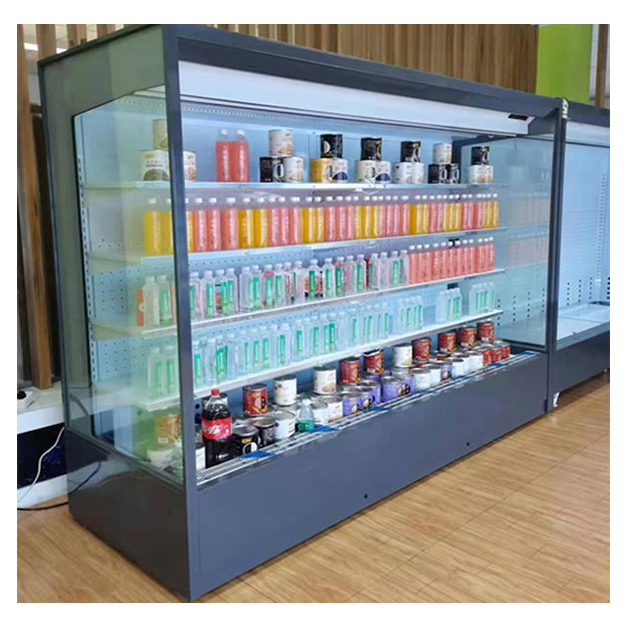 Sprzedawane lodówki typu otwartego pod kątem prostym z wieloma półkami