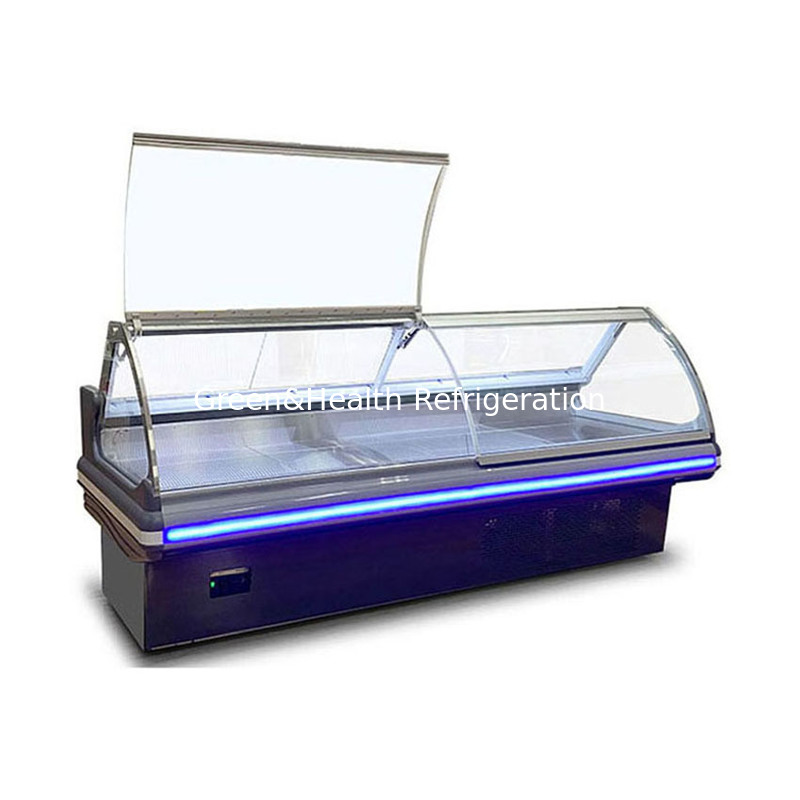 Stalowa konstrukcja zamrażarka komercyjna z wyświetlaczem Deli z podnoszonym szkłem i dynamicznym systemem chłodzenia