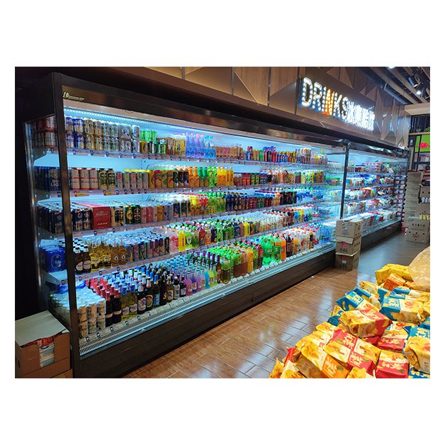 Supermarket/Store Multiple Shelves Fruit And Vegetable Storage Right Angle Open Freezer