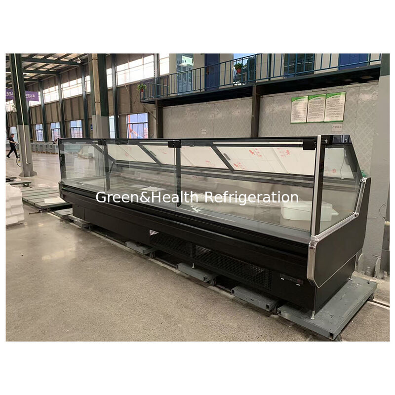 Projekt chłodzenia statycznego w supermarkecie z chłodnicą grawitacyjną do lady ekspozycyjnej na mięso wołowe