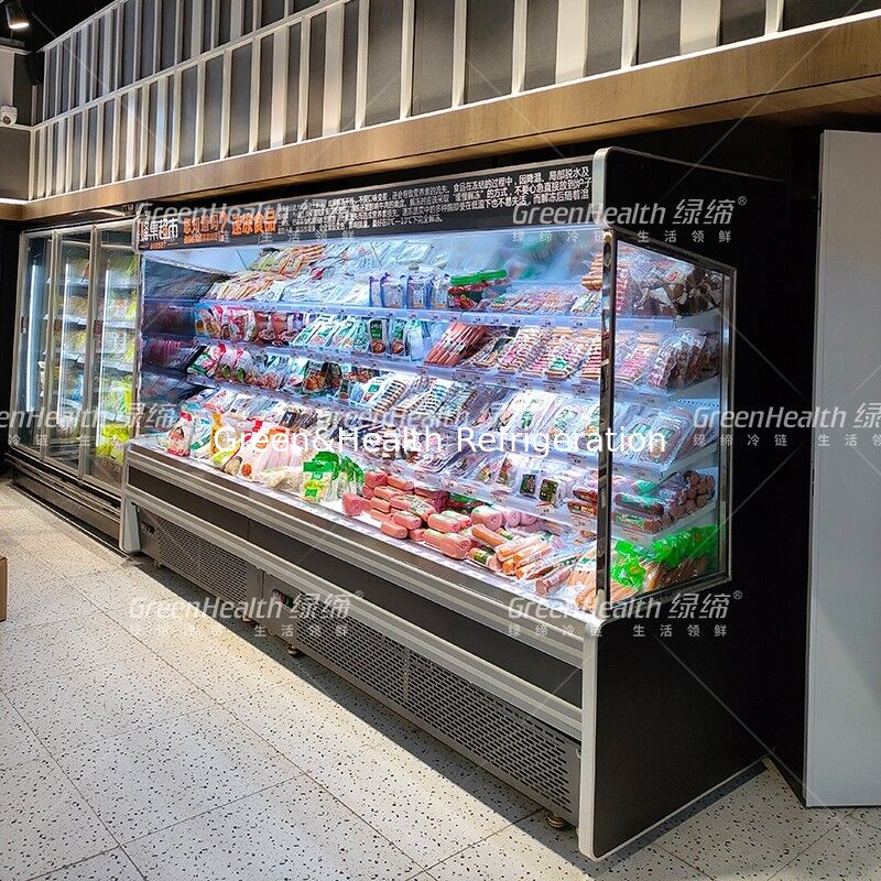 5 warstwy chłodnicy z otwartym wyświetlaczem z wbudowaną jednostką i konstrukcją ze stali nierdzewnej dla supermarketów