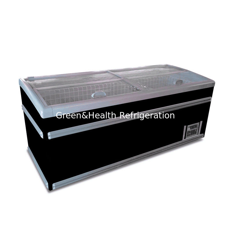 Komercyjny zamrażarz z wyspą skrzyni z przesuwnymi szklanymi drzwiami i automatycznym odmrażaniem z sprężarką Danfoss