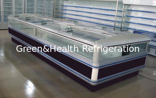 Fan Cooling Supermarket Island Freezer Z lodówką Bitzer / Commercial Meat Display
