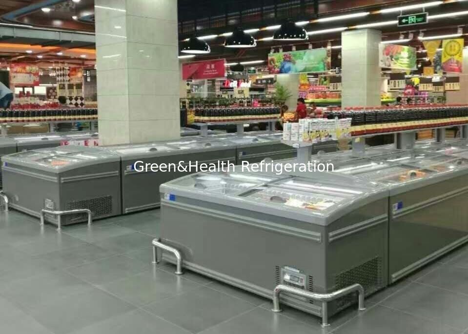 Supermarket z przesuwnymi drzwiami Zamrażarka wyspowa do mięsa