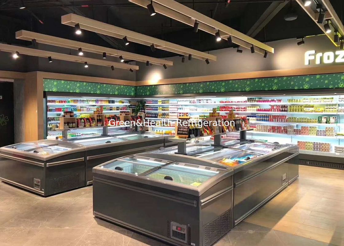 Supermarket z przesuwnymi drzwiami Zamrażarka wyspowa do mięsa