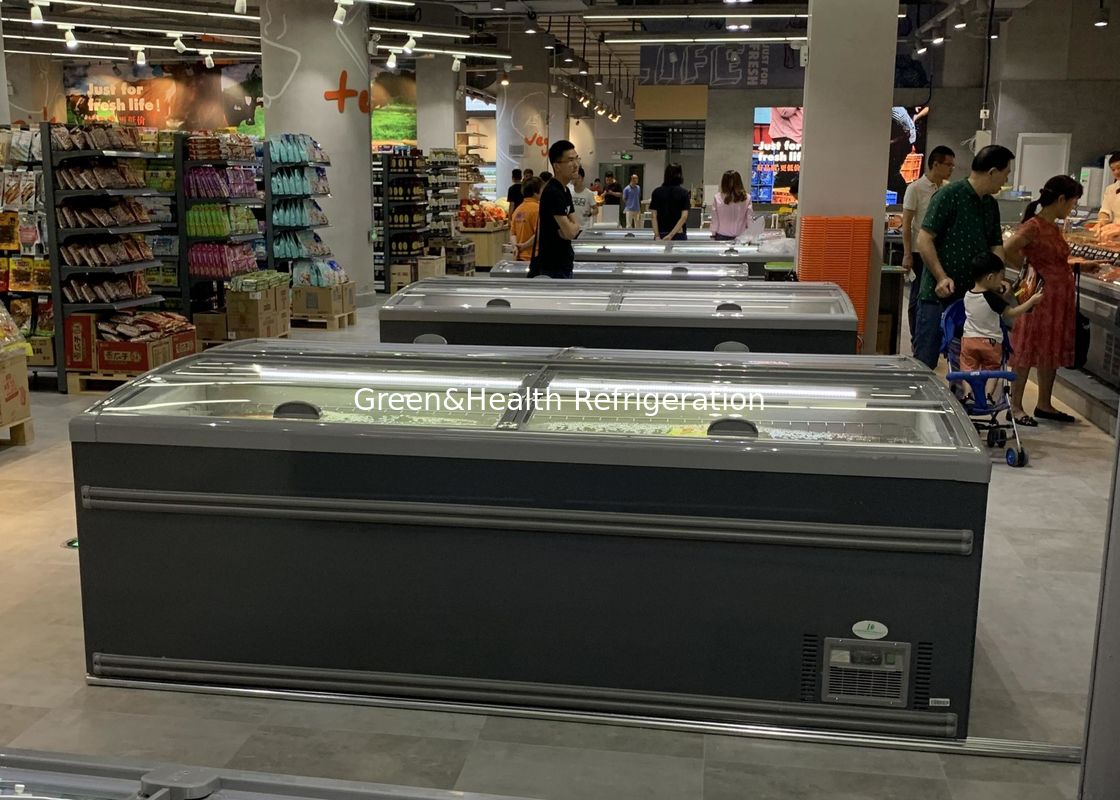 Supermarket z przesuwnymi drzwiami Zamrażarka wyspowa do mięsa