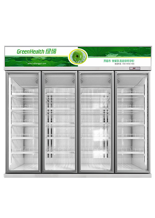 3 sekcje Szklane drzwi Merchandiser lodówka Komercyjna lodówka lodówka chłodnia z kołyskowymi drzwiami szklanymi