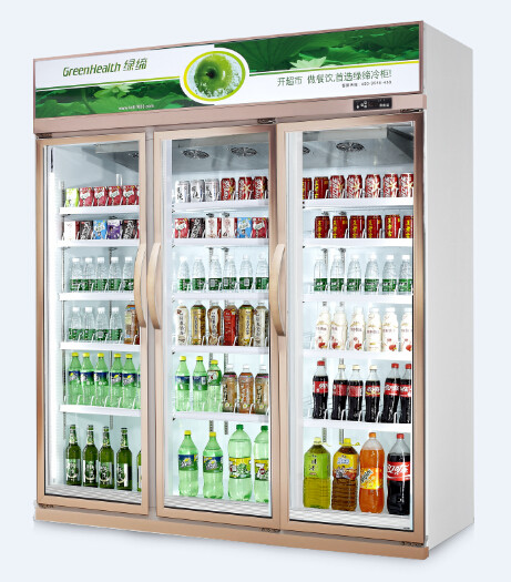 Upright Cooler Komercyjnych szklanych drzwi lodówki Wyświetlacz zimnego napoju Wyświetlacz napojów