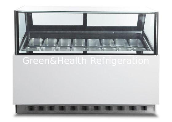 Kwadratowe szkło -22 stopni wyświetlacz lodów Prezentacja 16 smaków dla Gelato