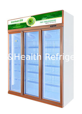 Luksusowa komercyjna chłodziarka do napojów Pionowa szklana lodówka z regulowanymi półkami na lodówkę