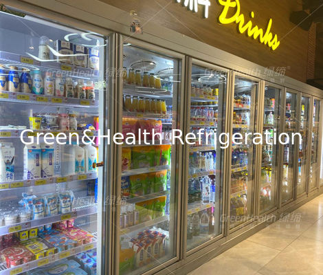 Modne szklane drzwi do supermarketów Komercyjna lodówka na napoje Chłodziarka do piwa