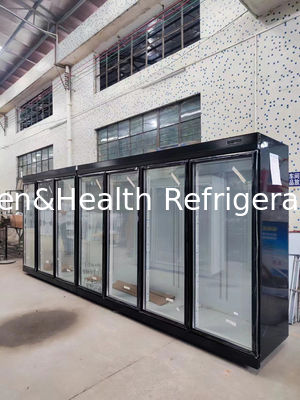 R22a Chłodzenie powietrzem Pionowa chłodnica z przednimi szklanymi drzwiami o dużej pojemności do napojów