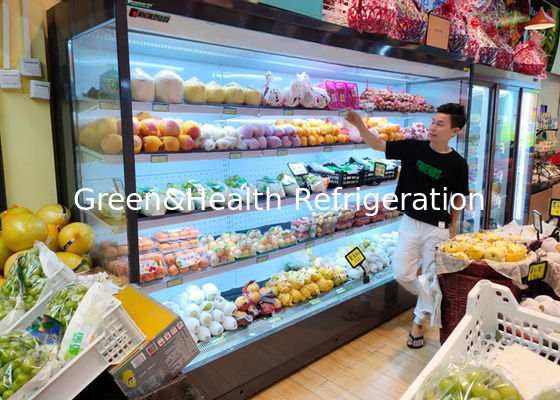 Komercyjna zamrażarka o mocy 3600 W z niskim poziomem hałasu Wielopokładowa otwarta lodówka z wyświetlaczem mleka do sklepu
