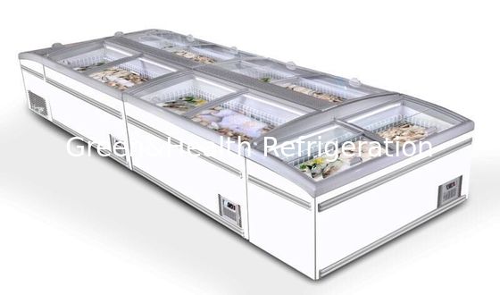 Automatyczne rozmrażanie Supermarket Island Freezer CFC Free Refrigerant High Efficiency