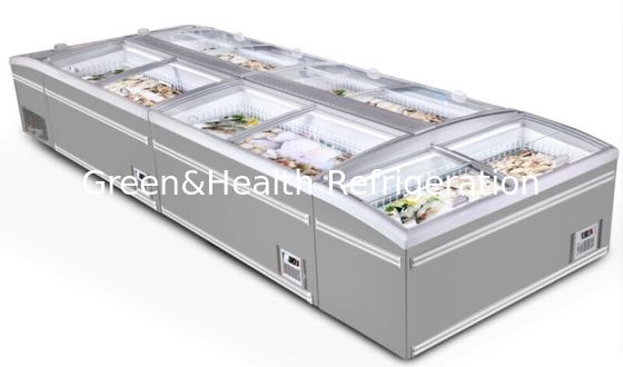 Fan Cooling Supermarket Island Freezer Z lodówką Bitzer / Commercial Meat Display