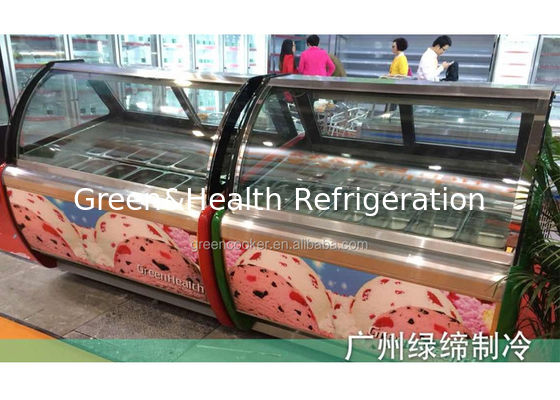 1880 W 20 patelni Wyświetlacz lodów Zamrażarka Ice Popsicle Lodówka Witryna skrzyniowa