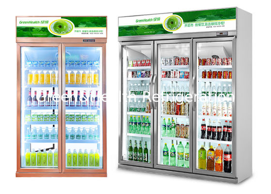 Komercyjny chłodziarz piwa podwójny szyby drzwi zimna cola wyświetlacz lodówka