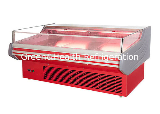 Komercyjne otwarte szkło świeże mięso wystawione w głębokim zamrażarce Dynamiczne chłodzenie