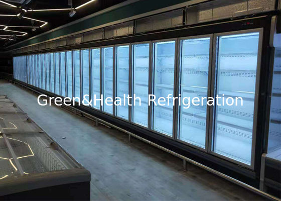 5 półki Wielopiętrowy otwarty chłodziarz warzywny owoce Szklane drzwi Wystawa towarów