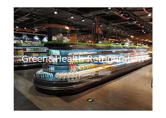 Komercyjny wielopokładowy okrągły otwarty lodówka lodówka dla supermarketów